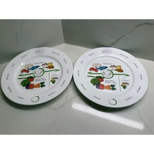 2 Portion Diet Plates Perfection Weight Control Portion Diet Measuring Melamine